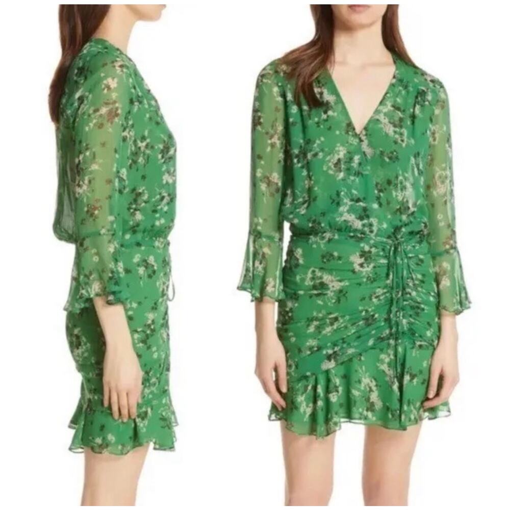 Veronica Beard Sean Floral Print Silk Dress